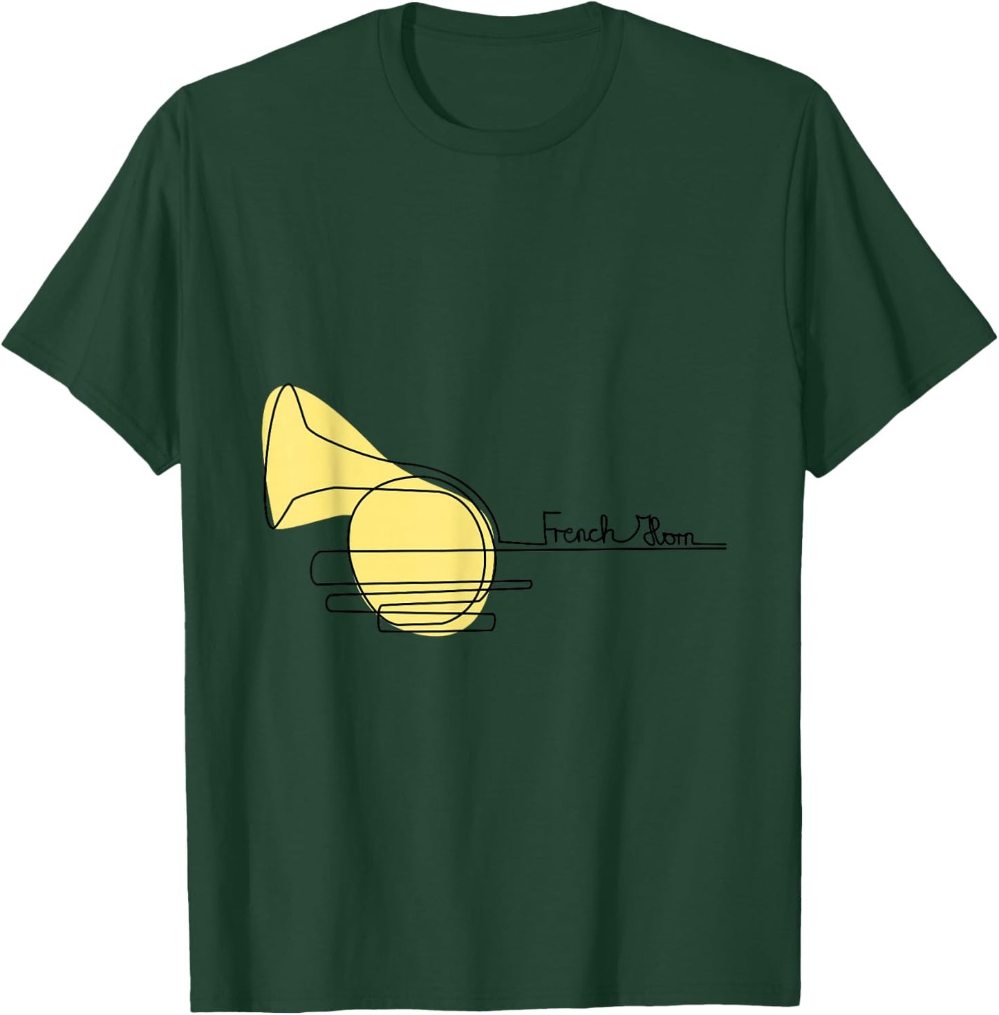 French Hornist Music Design One-Line French Horn T-Shirt - T-Shirt | Forest