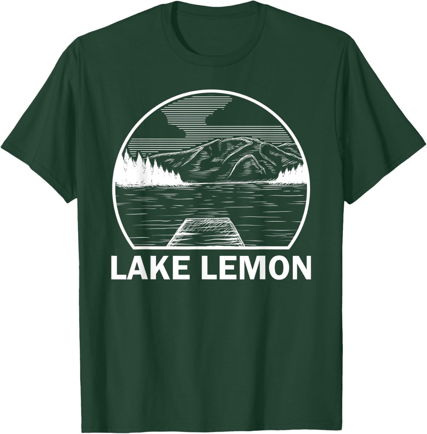 LAKE LEMON INDIANA Funny Fishing Camping Summer Gift T-Shirt - T-Shirt | Forest