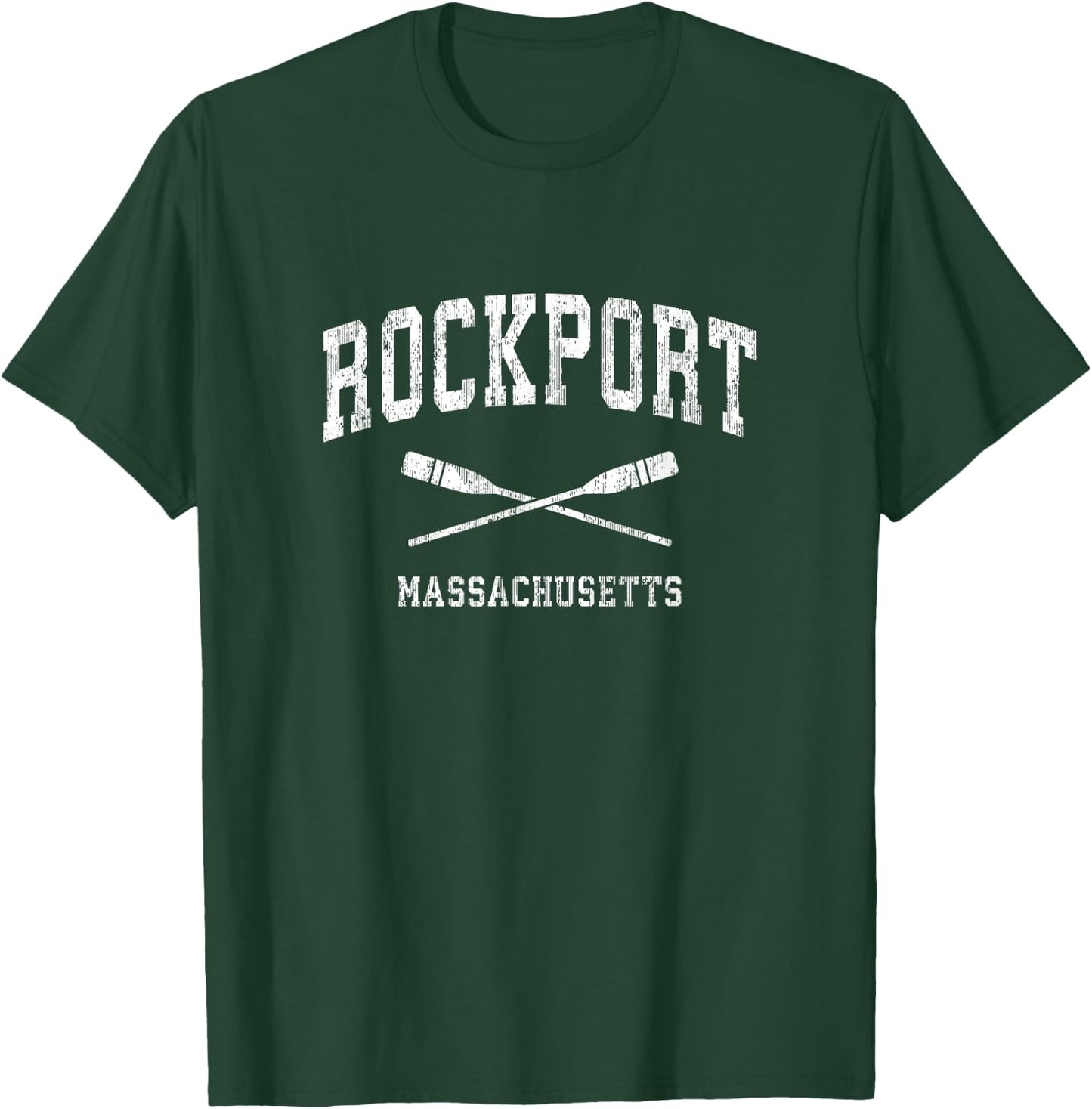 Rockport Massachusetts Vintage Nautical Paddles Sports Oars T-Shirt - T-Shirt | Forest