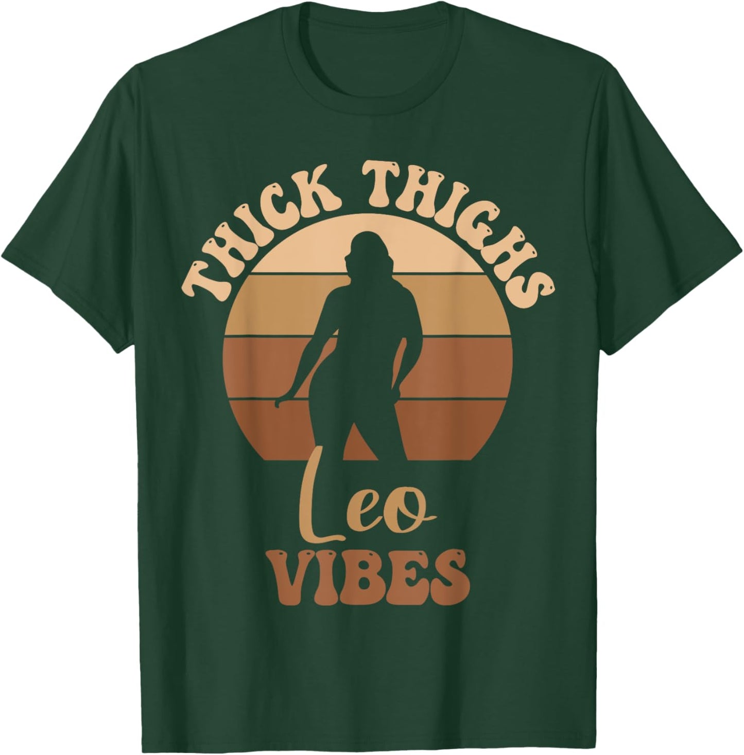 Thick Thighs Leo Vibes Melanin Black Women T-Shirt - T-Shirt | Forest