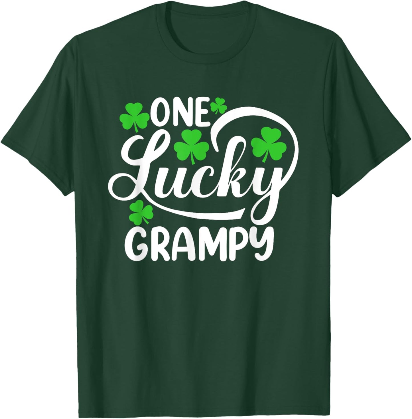 One Lucky Grampy Funny St Patrick's Day Shamrocks T-Shirt - T-Shirt | Forest