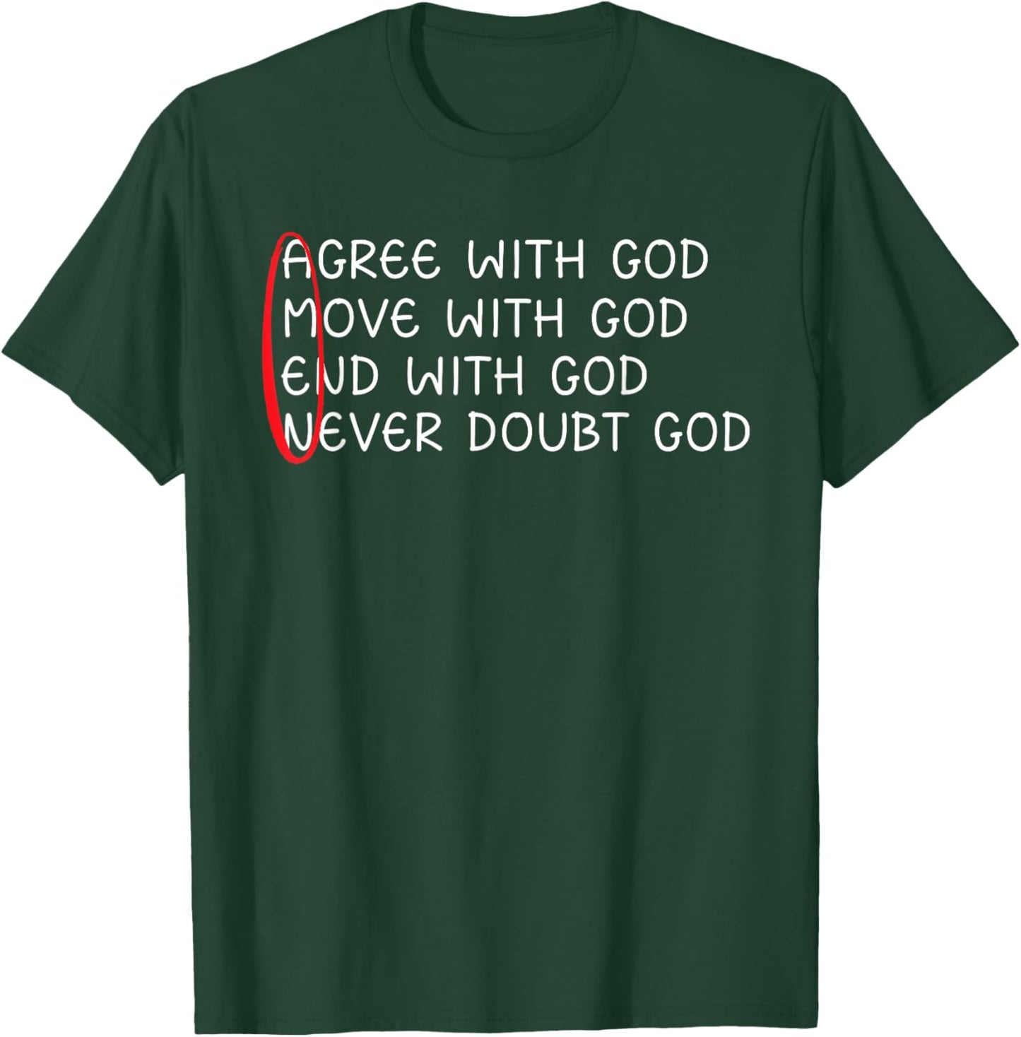 Agree With God Move With God End With God Jesus Christian T-Shirt - T-Shirt | Forest