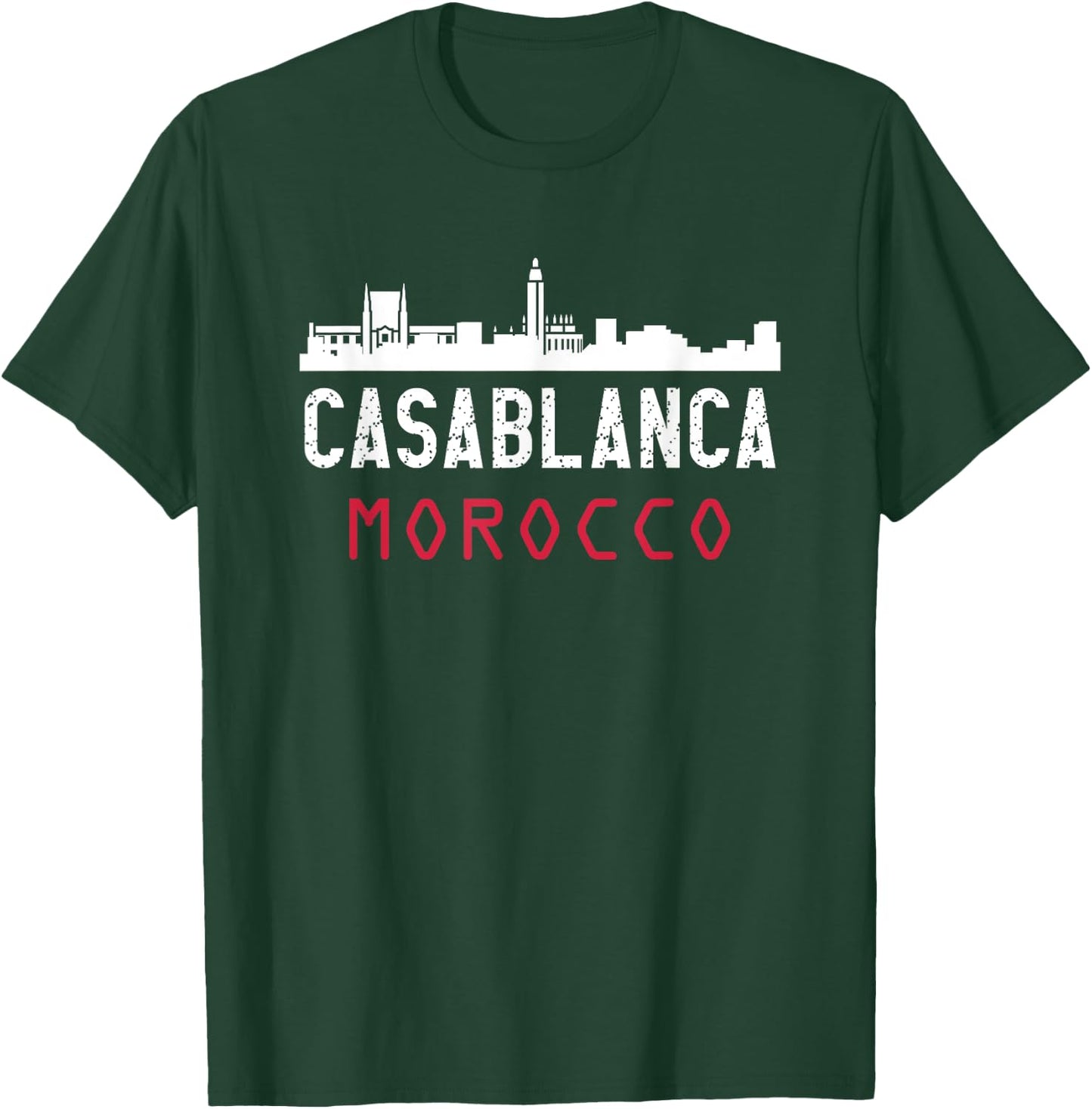 Casablanca Morocco , -Adult, Black, Small, Short Sleeve, , Classic Fit, Polyester 100% T-Shirt - T-Shirt | Forest