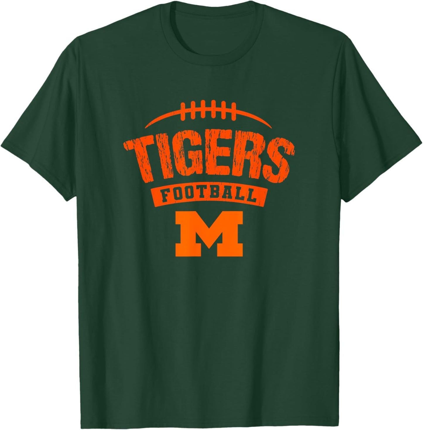 Massillon Tigers Logo Football Distressed HS T-Shirt - T-Shirt | Forest