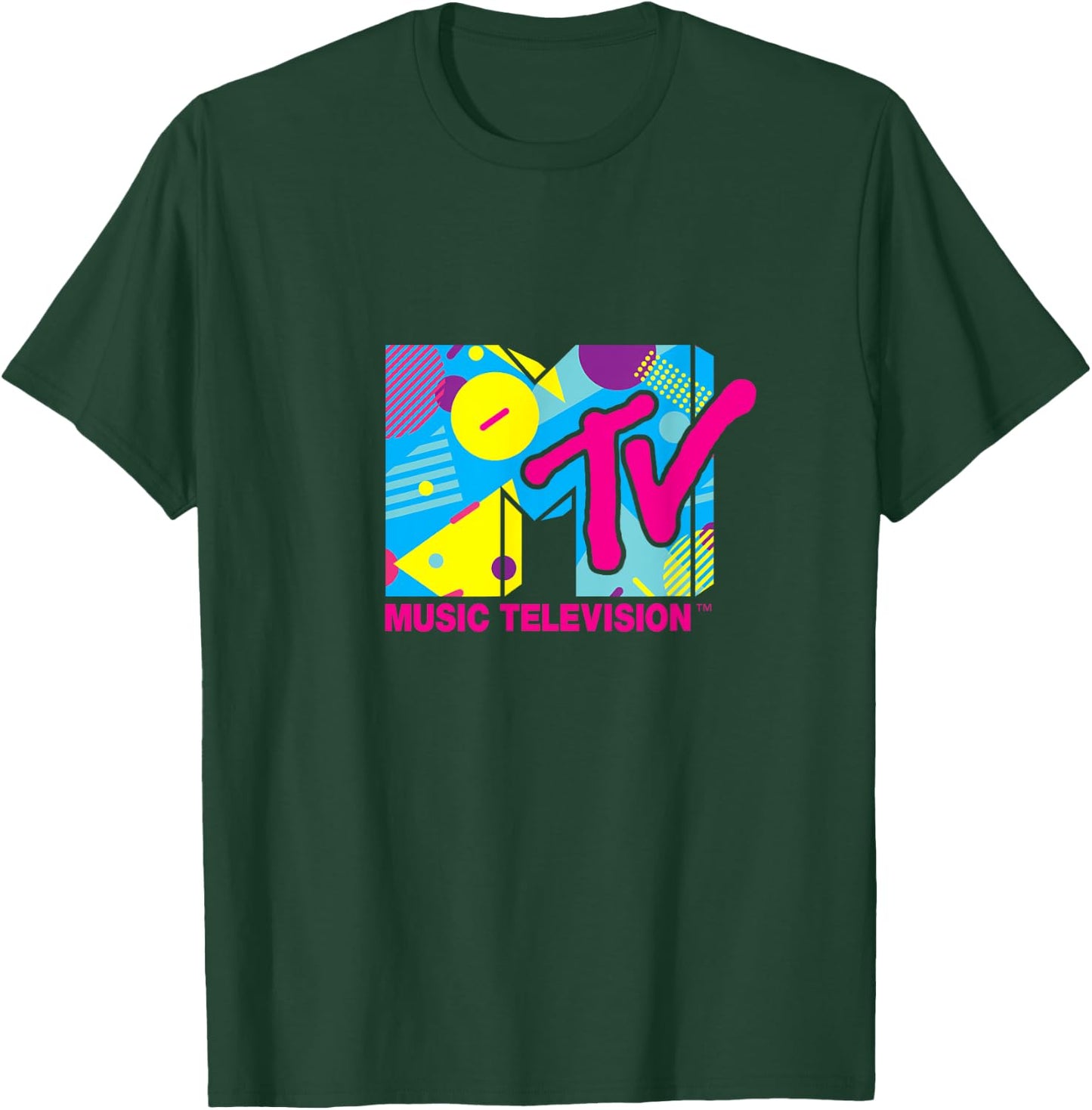 Mademark x MTV - MTV Logo Retro 1980s Spring Break Retro T-Shirt - T-Shirt | Forest