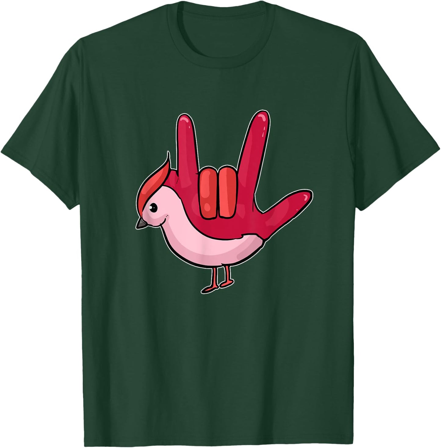 Asl Ily Shirt American Sign Language Bird I love You Gift T-Shirt - T-Shirt | Forest