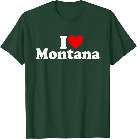 I Love Heart Montana T-Shirt - T-Shirt | Forest