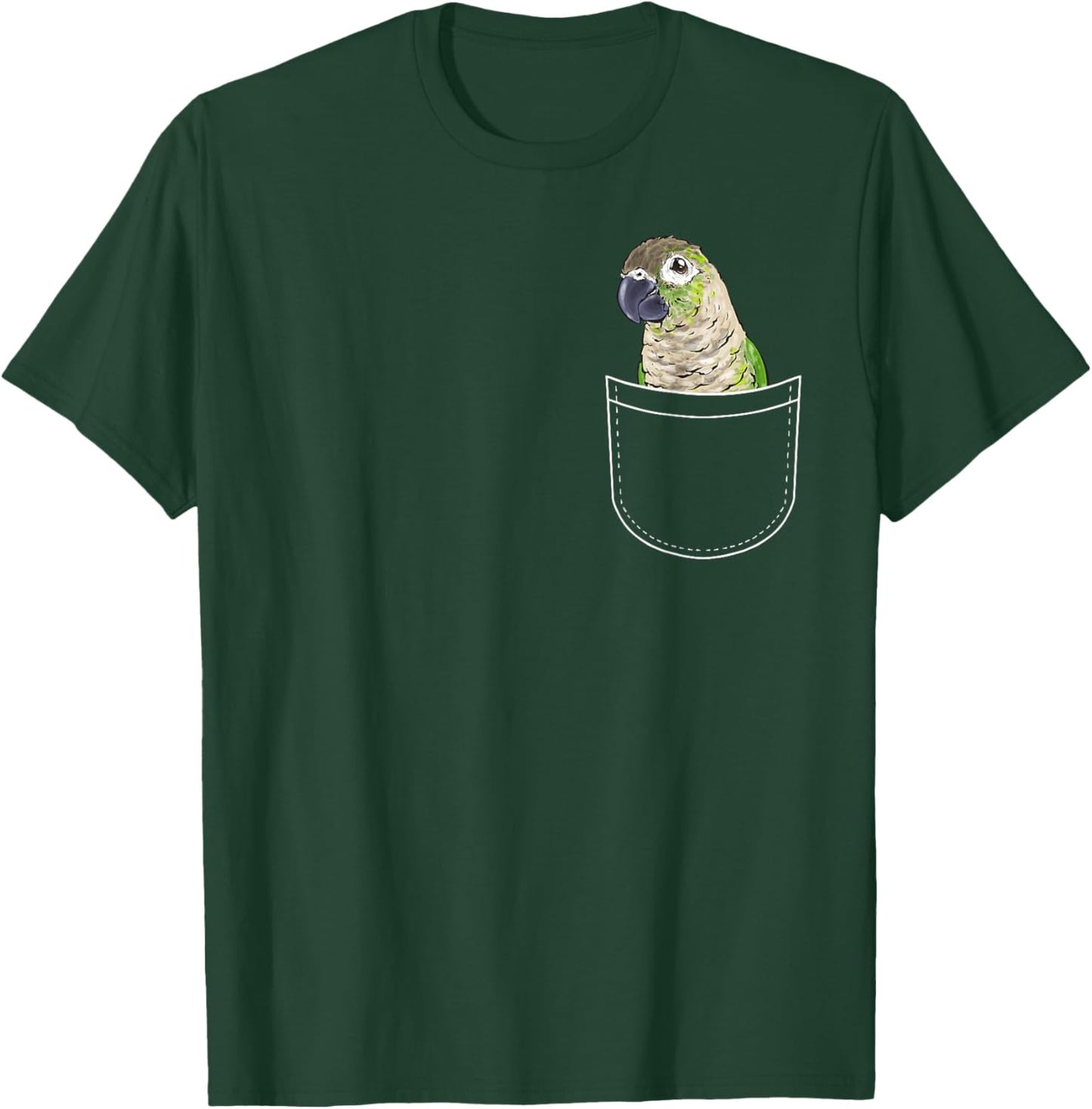 Green Cheek Conure In Pocket Parrot Bird Conure T-Shirt - T-Shirt | Forest