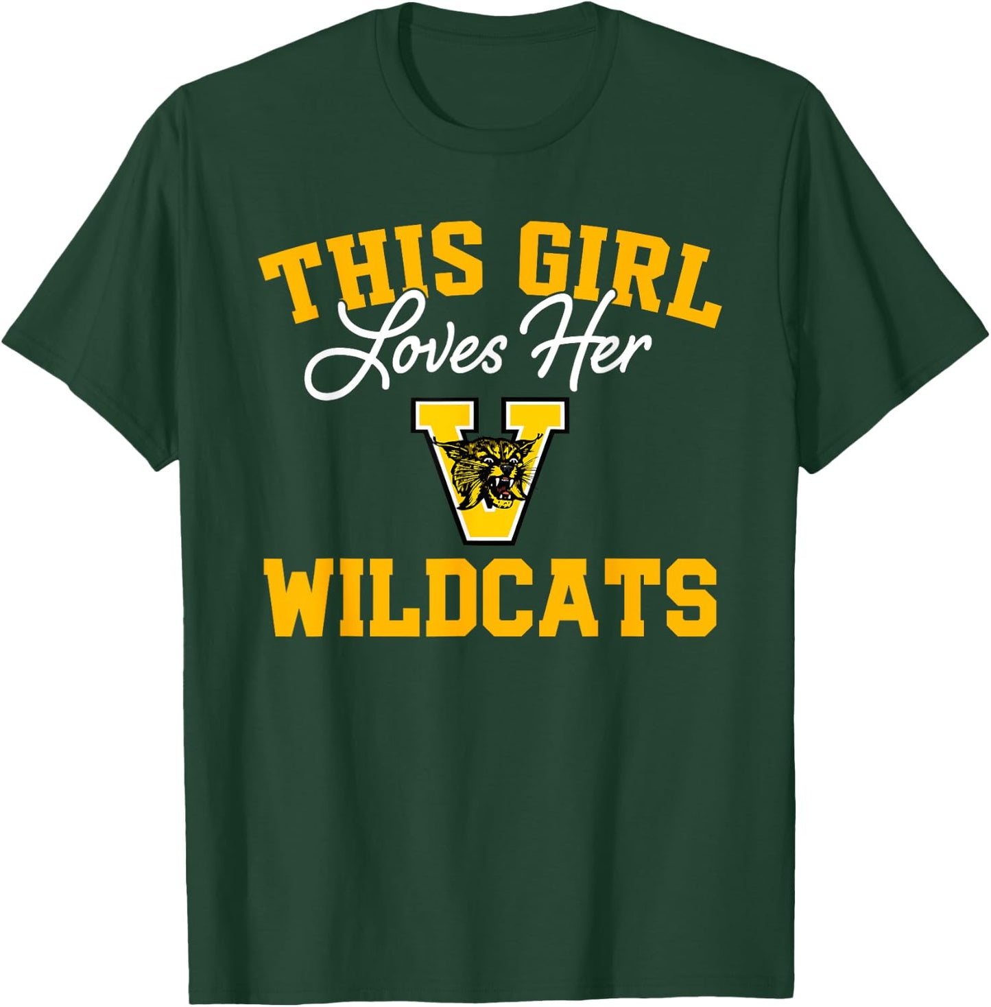 Valdosta Wildcats Logo This Girl Loves Her HS T-Shirt - T-Shirt | Forest