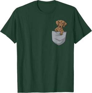 Dachshund Pocket Funny Dachshund T-Shirt - T-Shirt | Forest