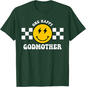 One Happy Dude 1st Birthday One Cool Godmother Family T-Shirt - T-Shirt | Forest
