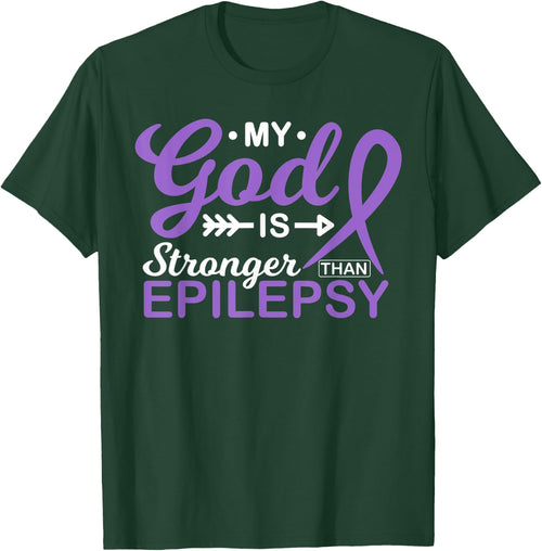 My God is Stronger Than Epilepsy Awareness Warrior Fighter