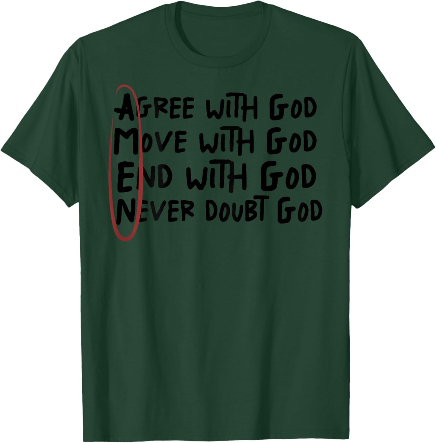 Agree With God Move With God End With God Never Doubt God T-Shirt - T-Shirt | Forest