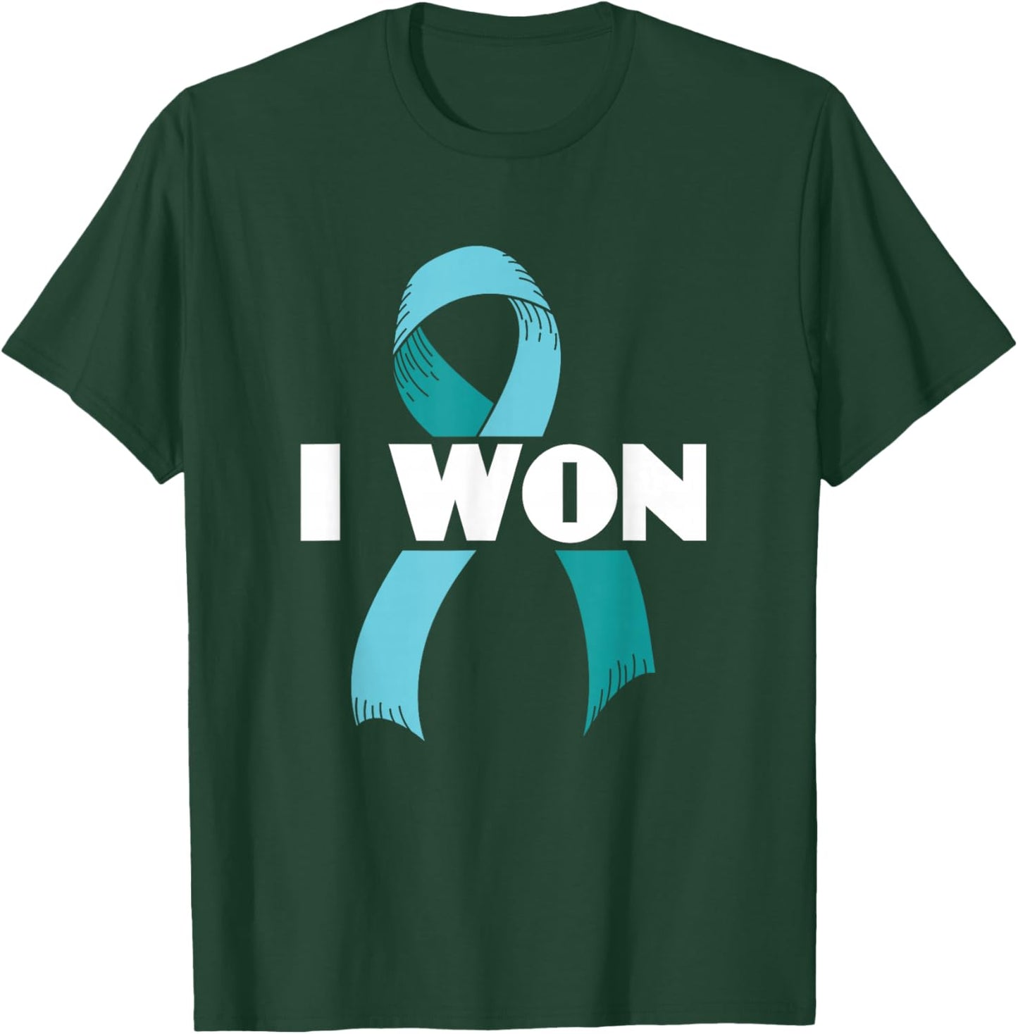I Won Ovarian Cancer Awareness Ovarian Cancer Warrior T-Shirt - T-Shirt | Forest
