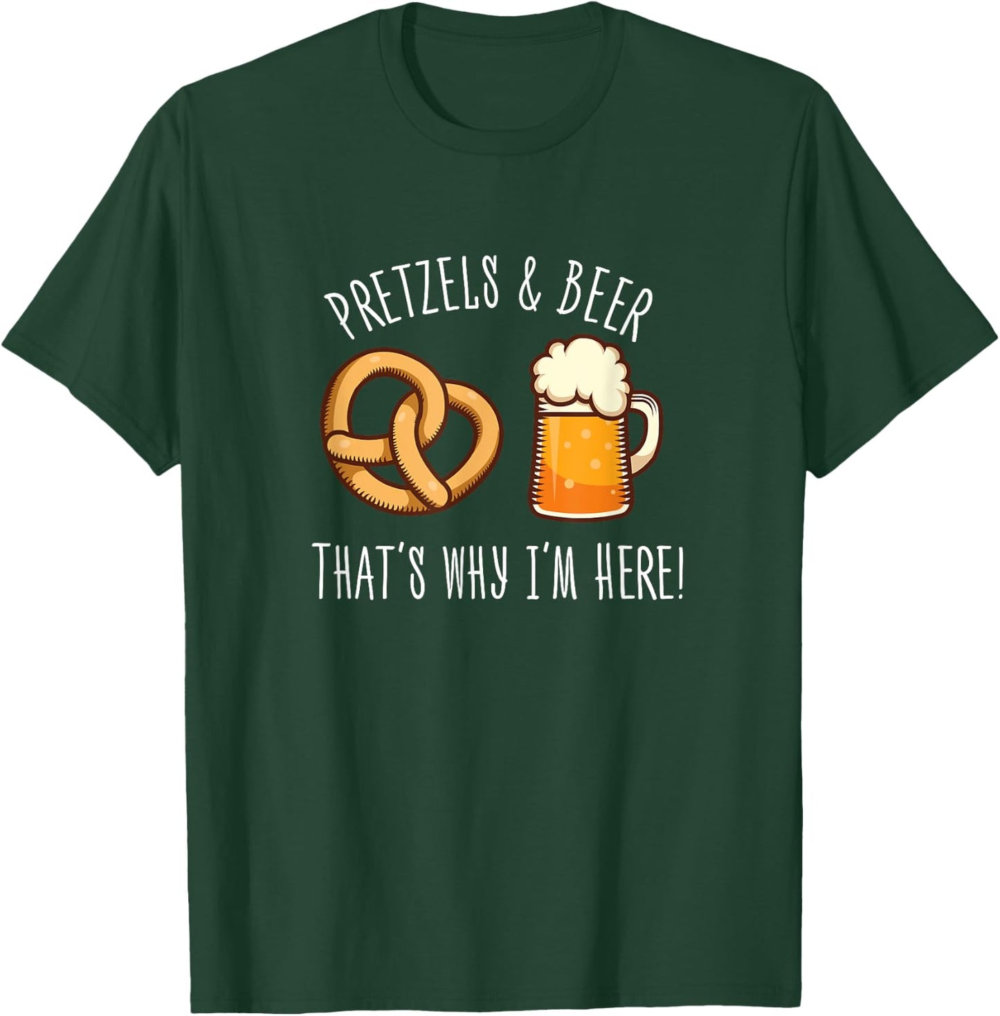Pretzels And Beer - October Outfit Beer Festival T-Shirt - T-Shirt | Forest