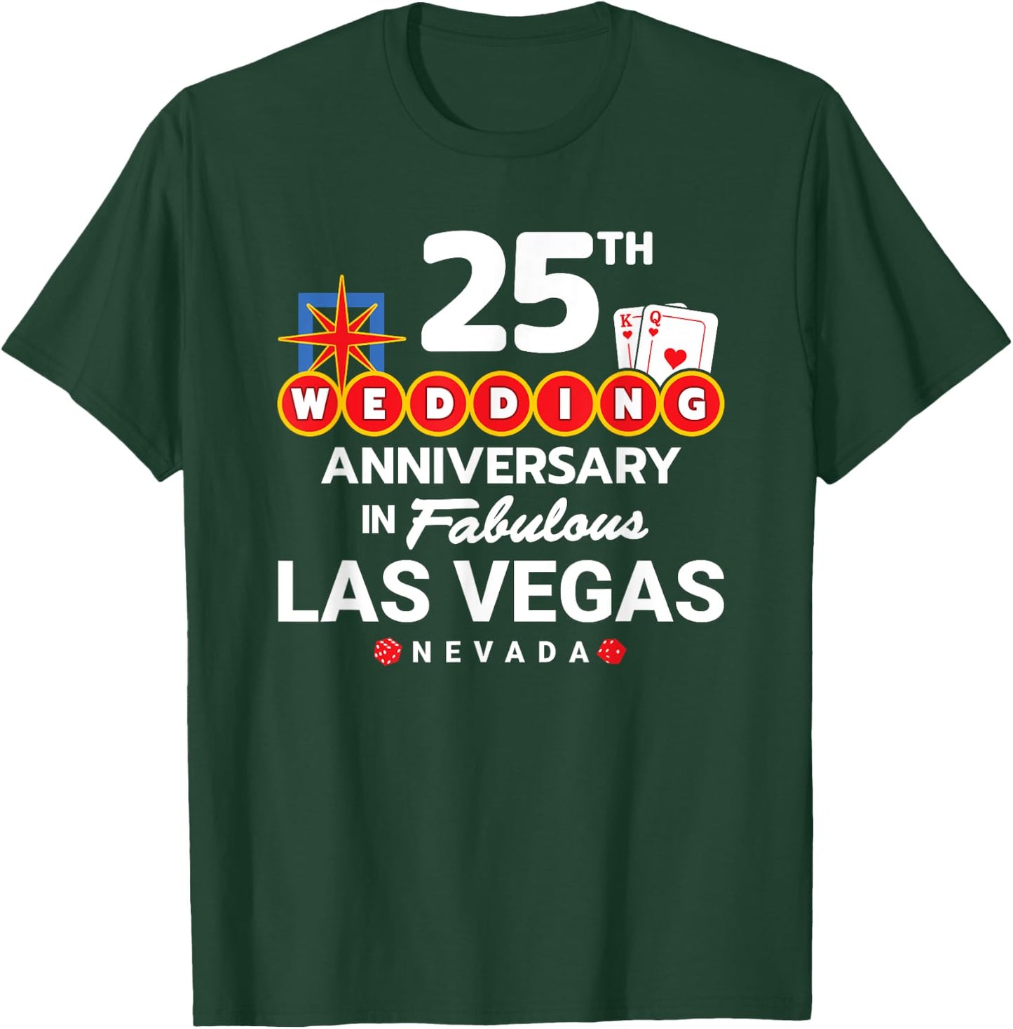 Couples 25th Anniversary - Vegas 25th Wedding Anniversary T-Shirt - T-Shirt | Forest