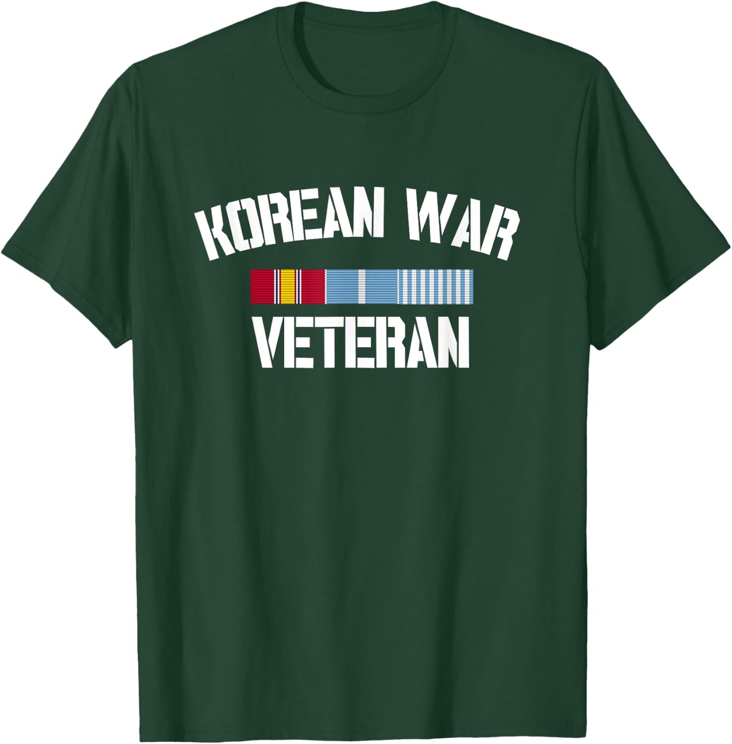 Patriotic American Creations by Revinct Designs Korean War Veteran Pride Korea Service Ribbon T-Shirt - T-Shirt | Forest