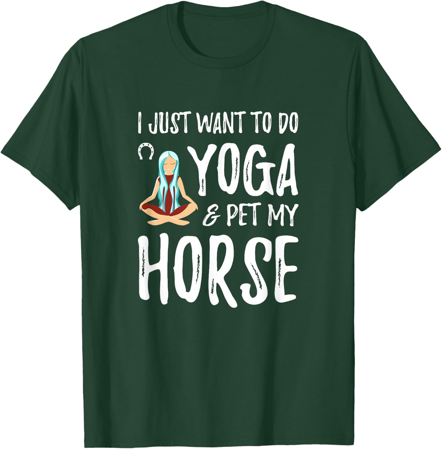 Yoga and Horse for Funny Horse Mom Gift T-Shirt - T-Shirt | Forest