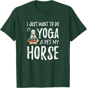 Yoga and Horse for Funny Horse Mom Gift T-Shirt - T-Shirt | Forest