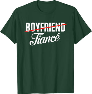 Couple Shirt Engagement Fiance Fiancee - Black Engagement - Men's Small - - Short Sleeve - Modern - Couple - Engagement - Spring T-Shirt - T-Shirt | Forest