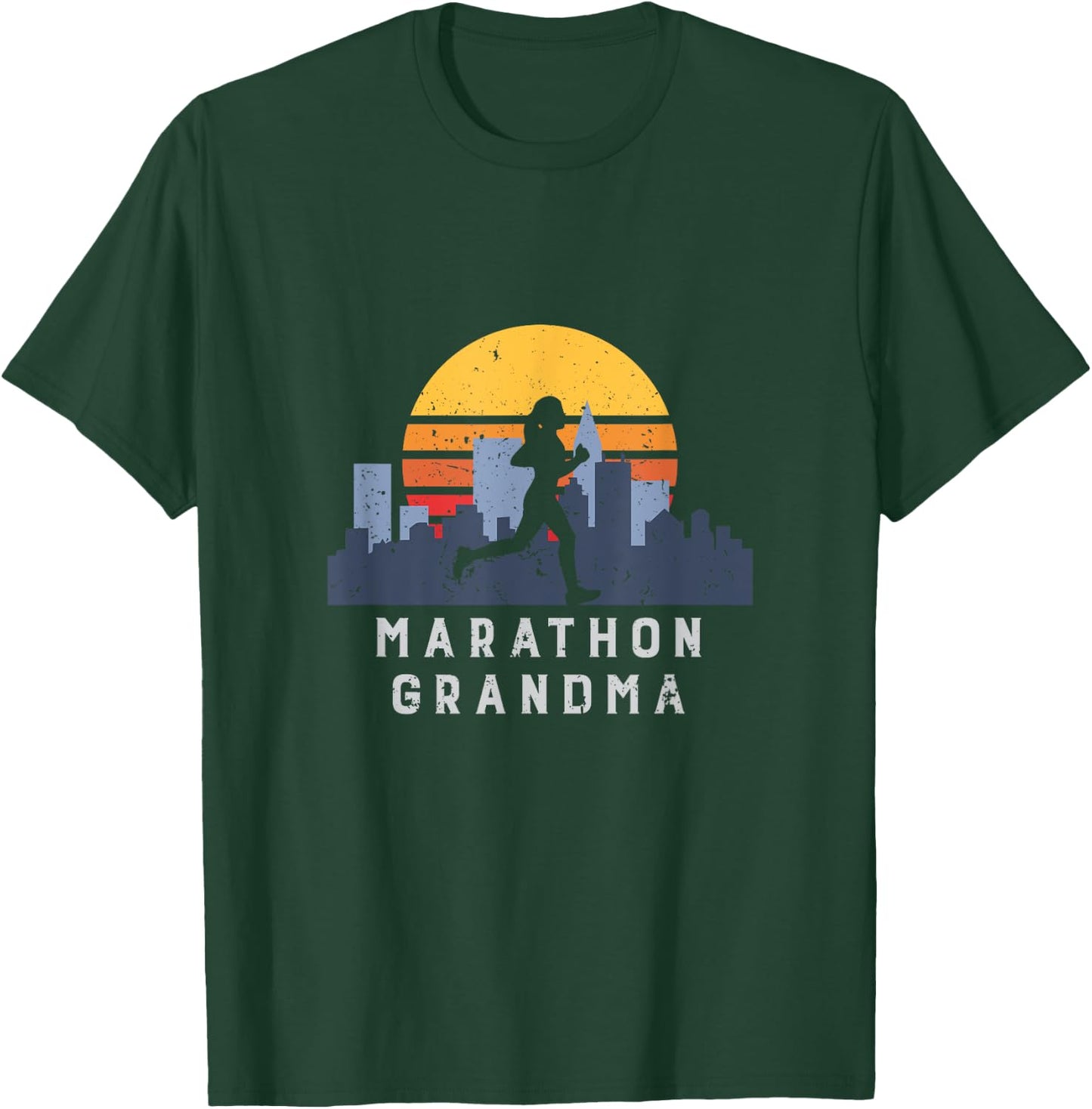 Marathon Run Grandma Vintage Retro T-Shirt - T-Shirt | Forest