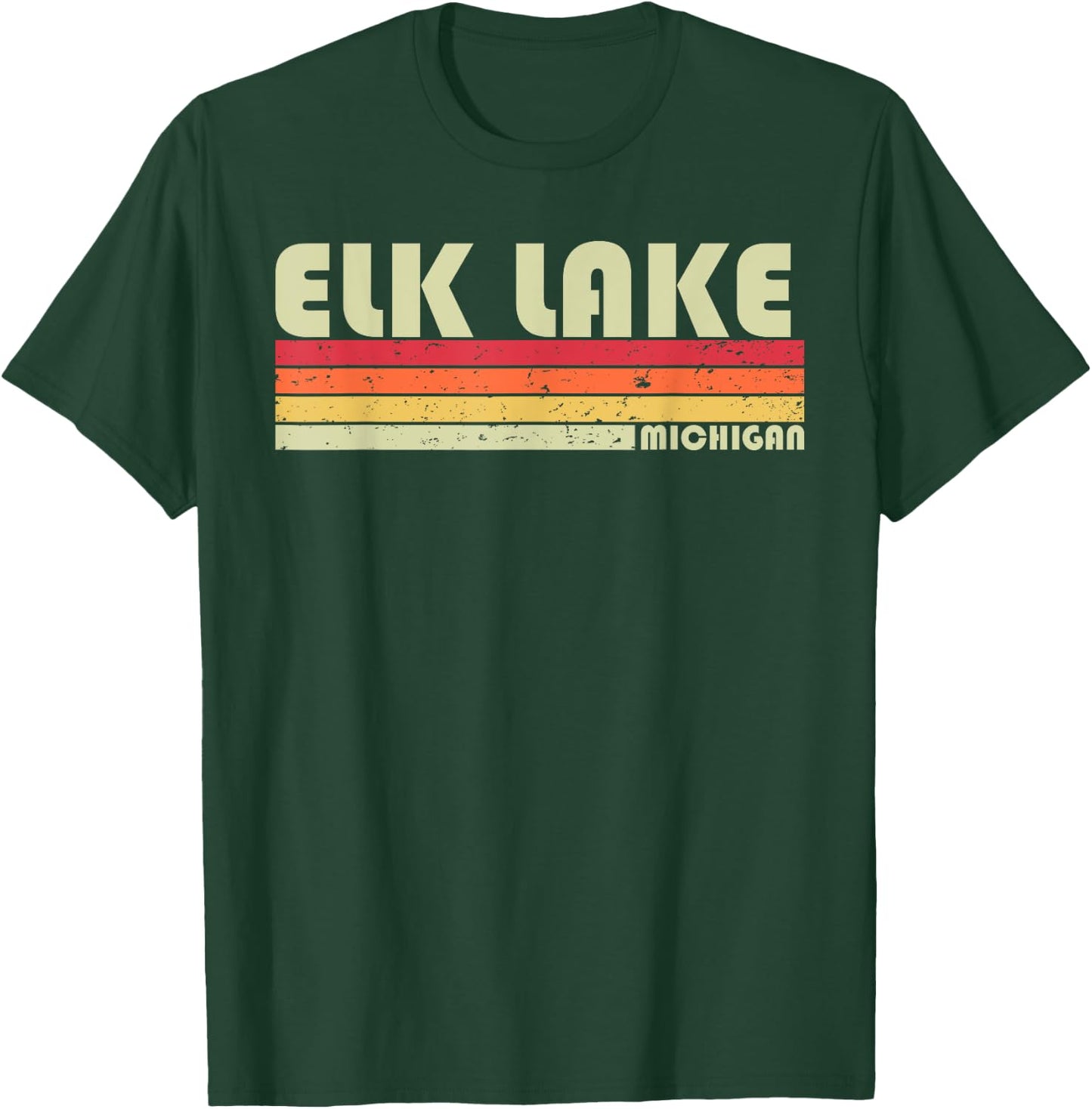 ELK LAKE MICHIGAN Funny Fishing Camping Summer Gift Men Women Kids T-Shirt - T-Shirt | Forest