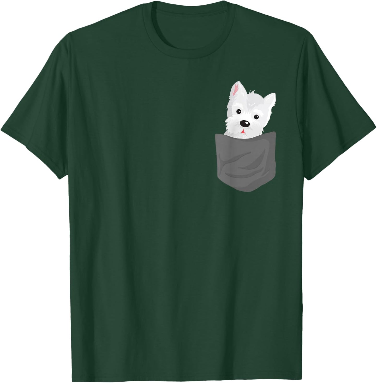 Dog In A Pocket Cute Westie Terrier Lover Puppy T-Shirt - T-Shirt | Forest