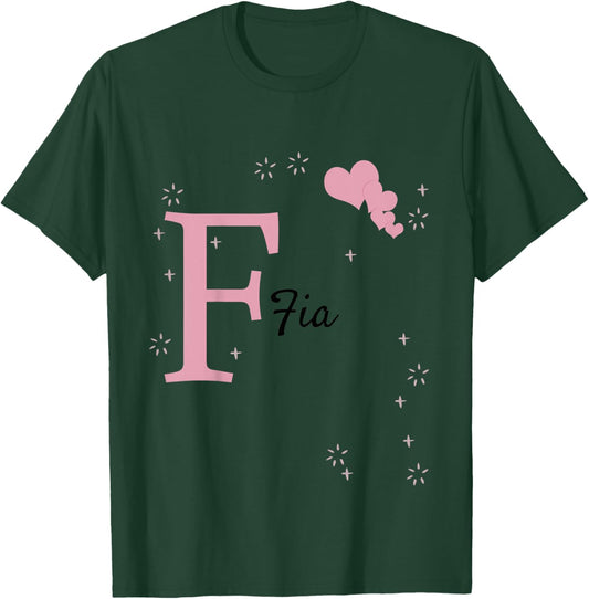 Kids Fia Clothing with Name Girl Personalised Gift Pink T-Shirt - T-Shirt | Forest