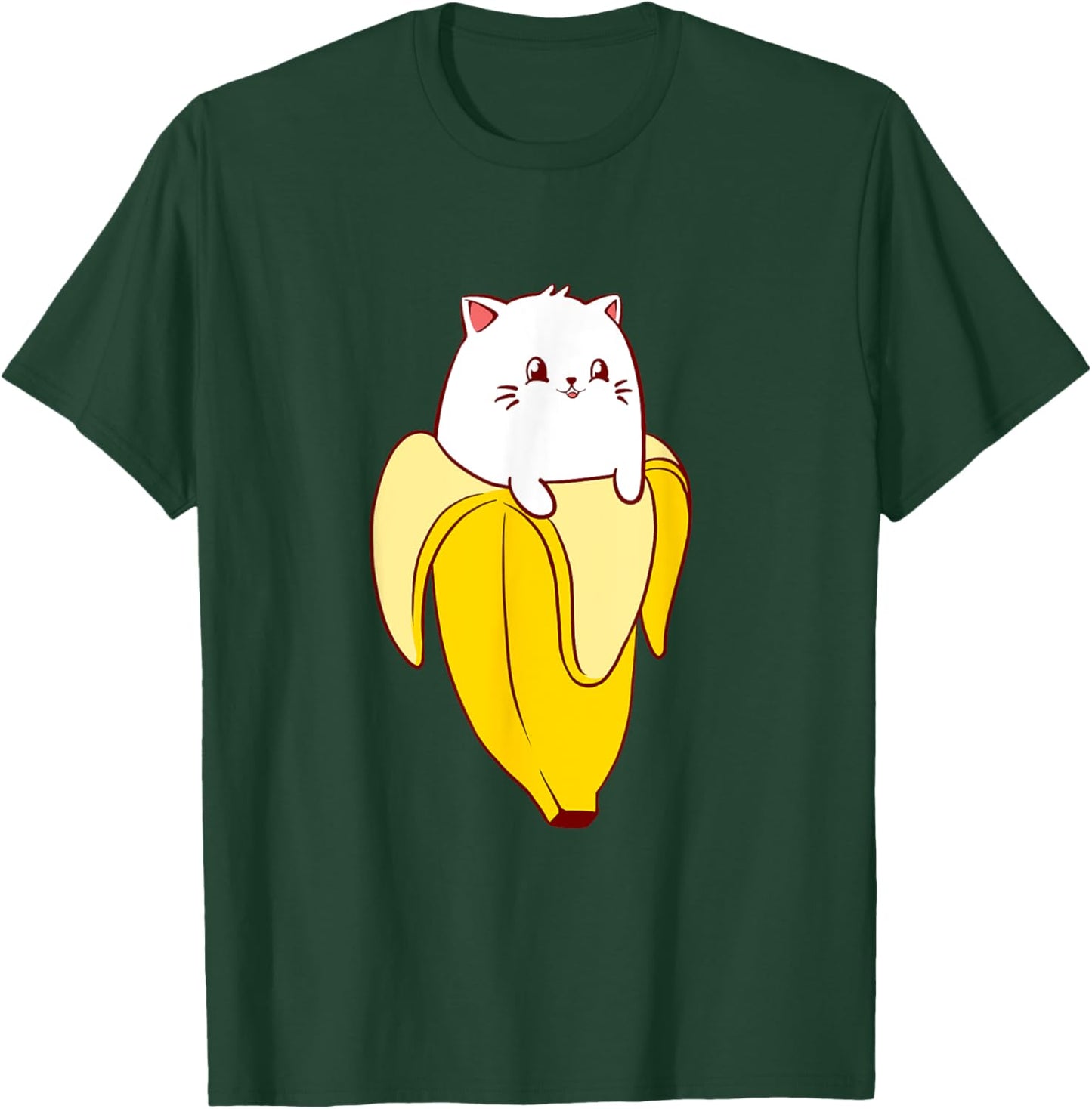 Cat Banana Kitten Lover Funny Kawaii Neko Pet Owner Men Women Girls Kids T-Shirt - T-Shirt | Forest