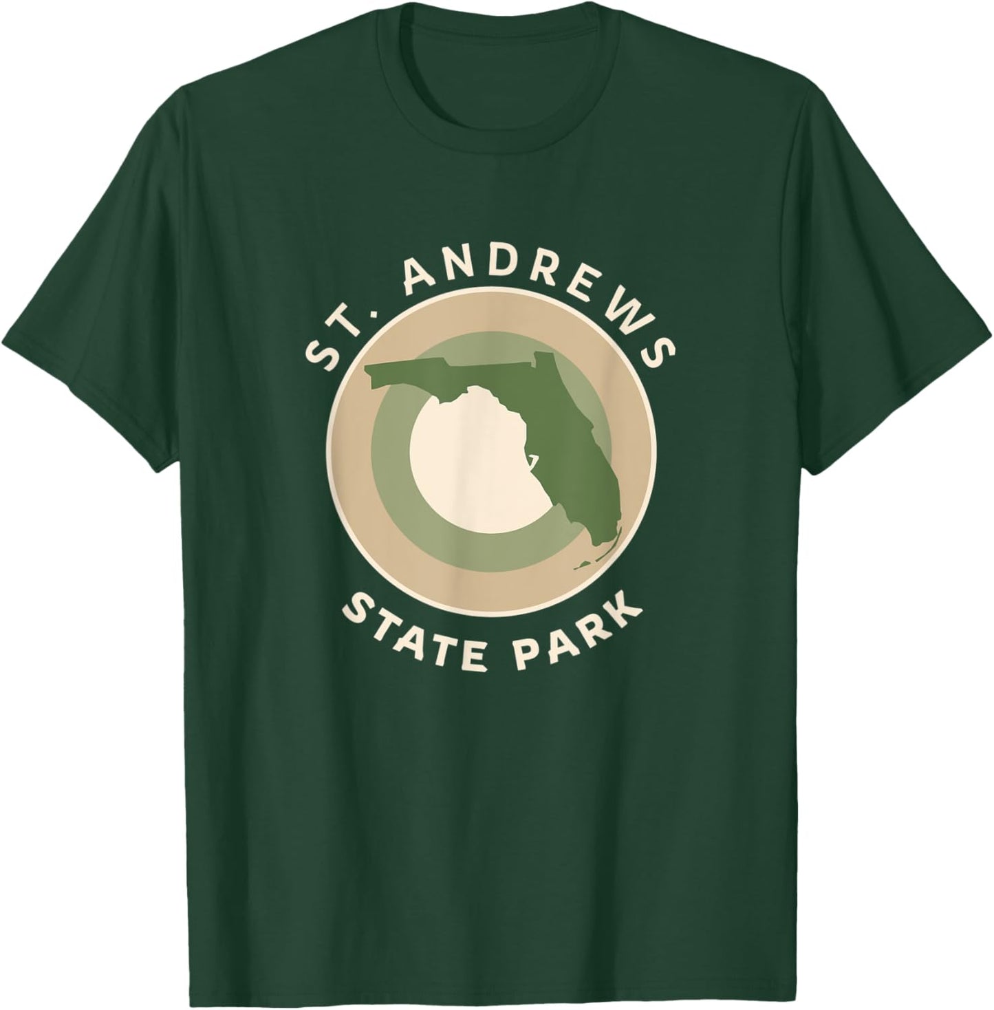 St Andrews State Park Florida FL Bullseye Trip Souvenir T-Shirt - T-Shirt | Forest
