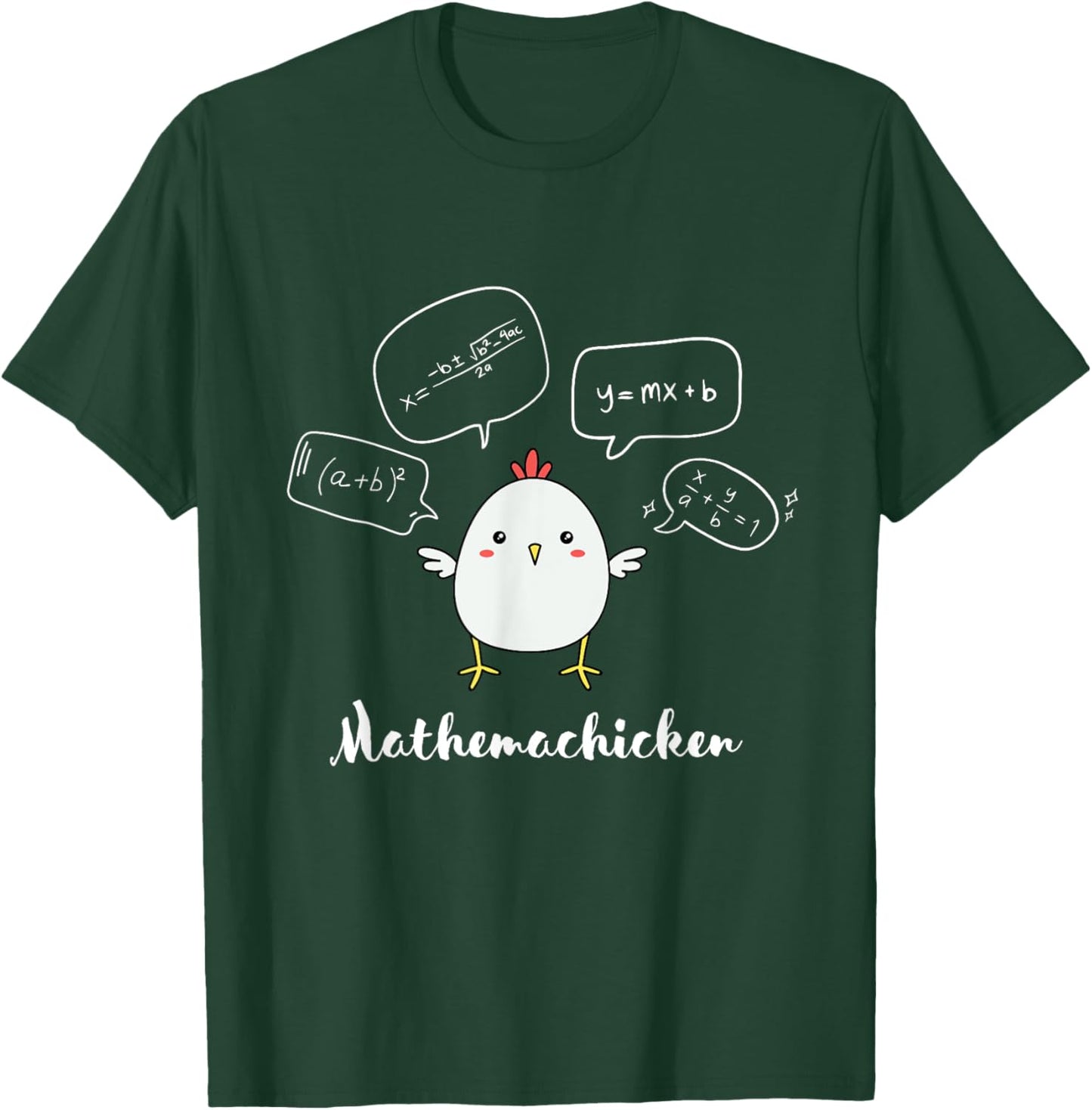Mathemachicken Math Teacher Funny Mathematician T-Shirt - T-Shirt | Forest