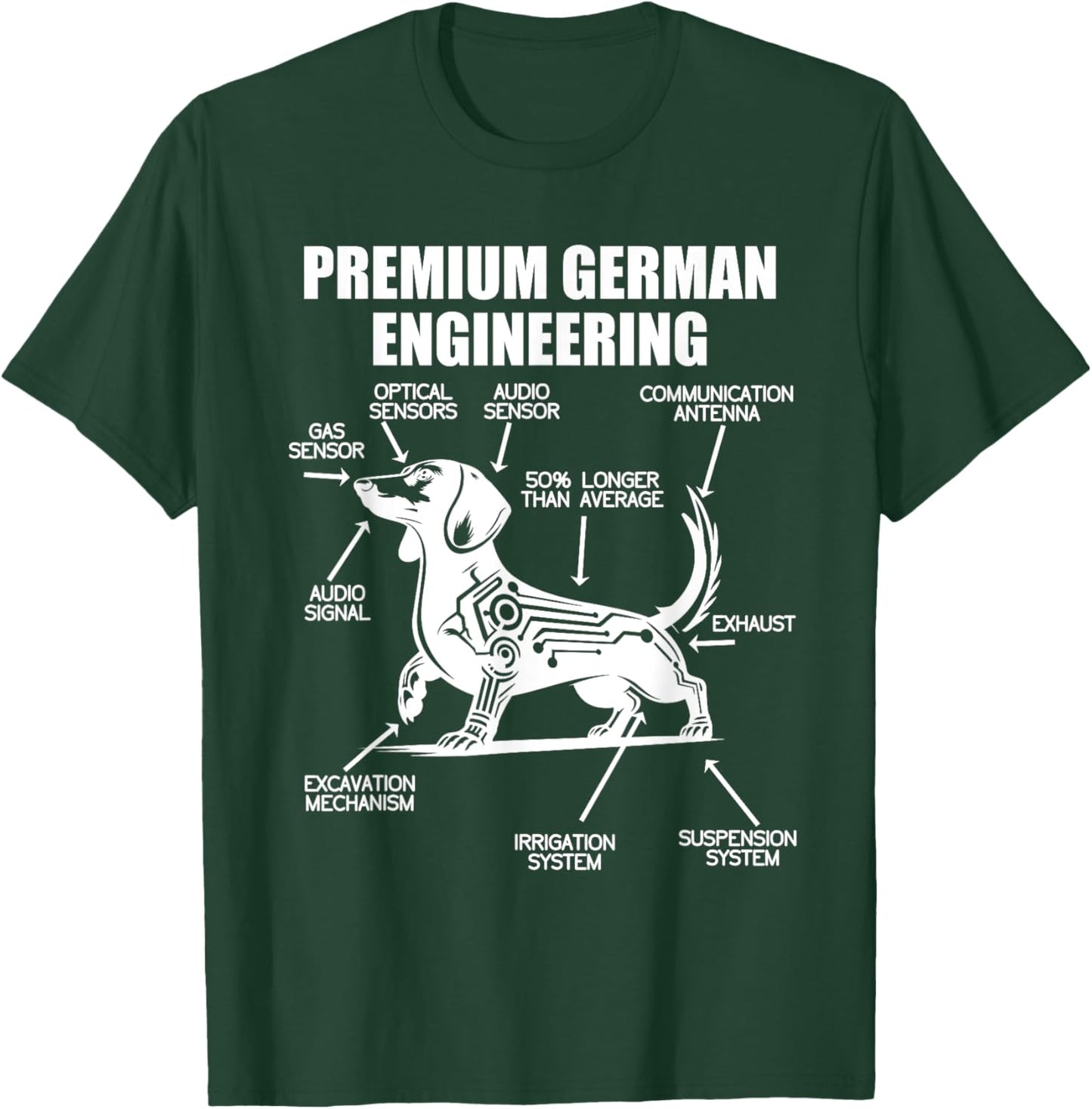 Funny Dachshund Wiener Weiner Dachshund Engineering German T-Shirt - T-Shirt | Forest