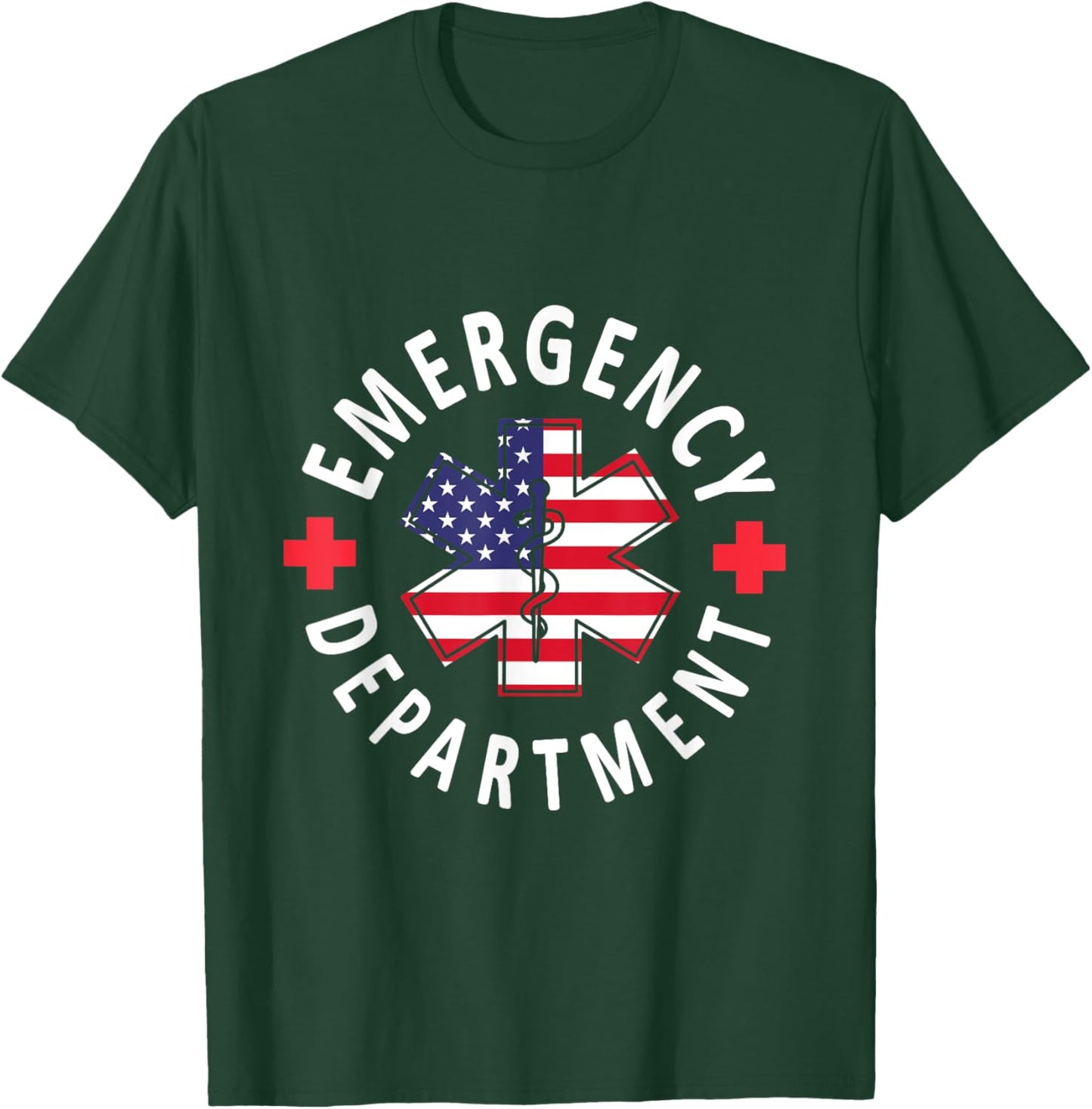 Emergency Department 4th of July USA Emergency Room Nurse T-Shirt - T-Shirt | Forest