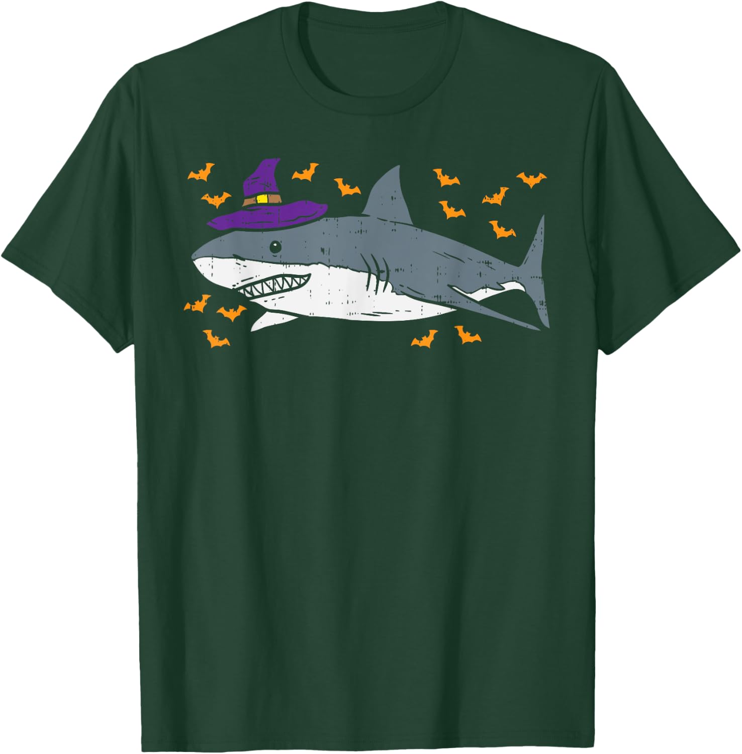 Shark Witch Funny Animal Halloween Men Women Kids Gift T-Shirt - T-Shirt | Forest