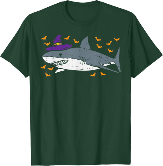 Shark Witch Funny Animal Halloween Men Women Kids Gift T-Shirt - T-Shirt | Forest