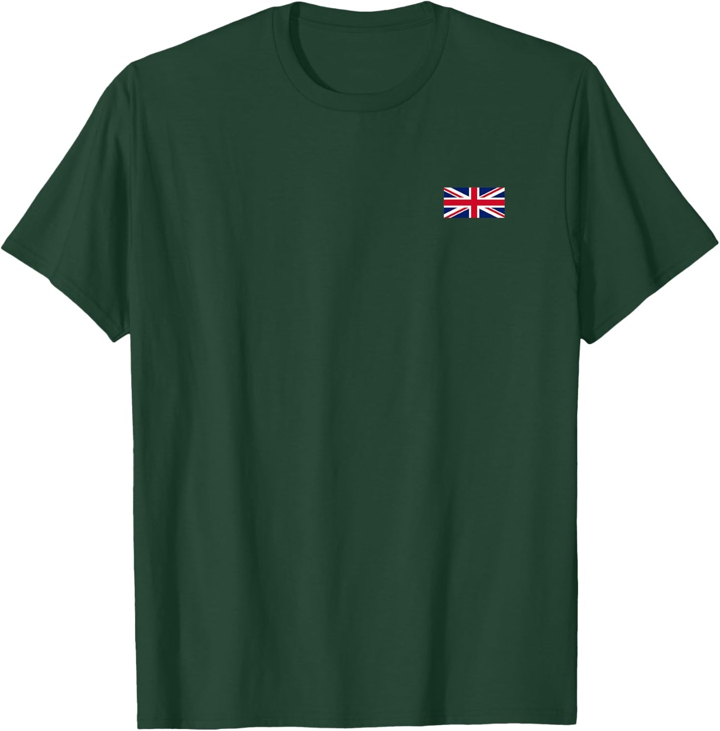 UK T Shirt Women Men Kids Left Chest Union Jack British Flag T-Shirt - T-Shirt | Forest