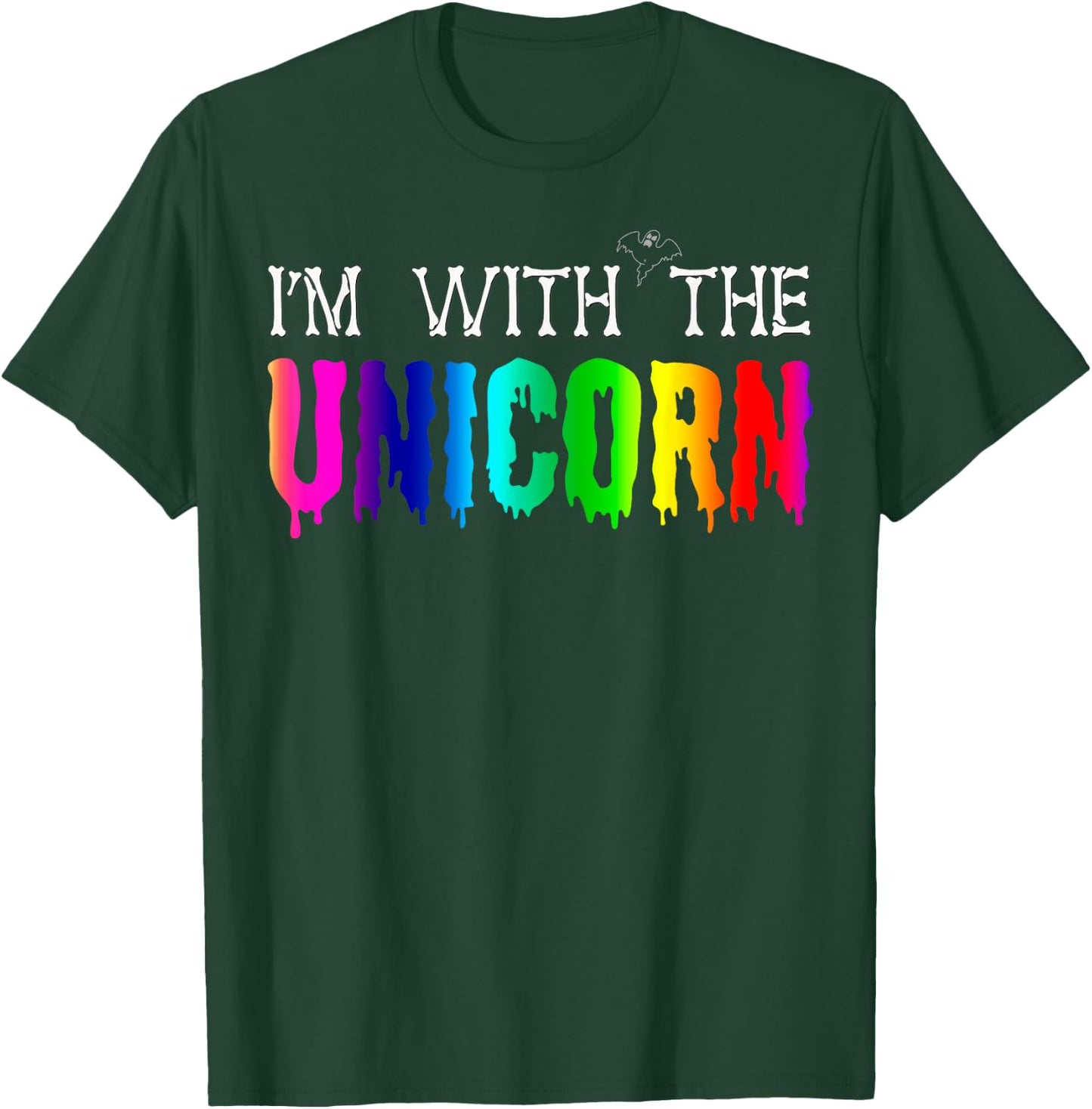 I'm With Unicorn Funny Rainbow Couple Halloween Cosplay T-Shirt - T-Shirt | Forest