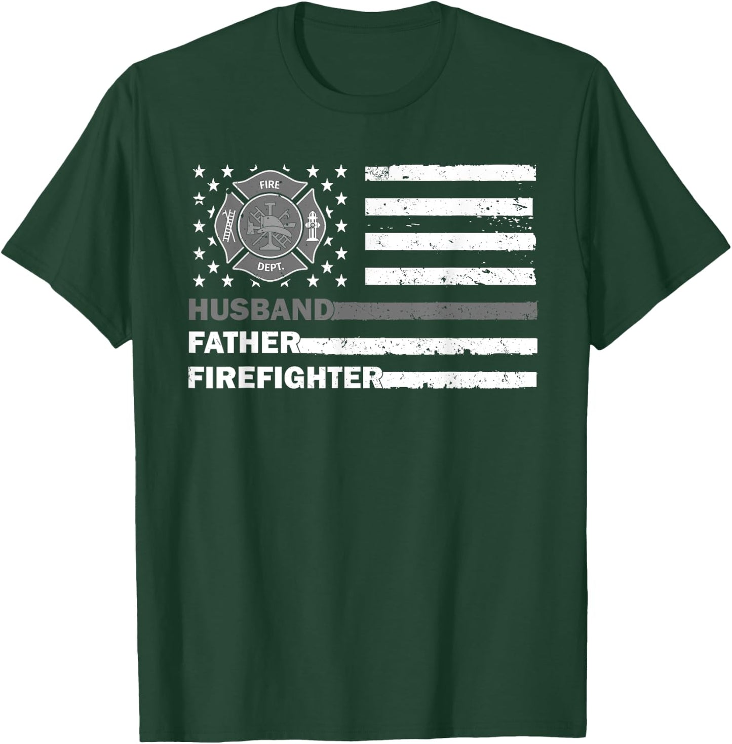 Firefighter Art For Husband Men Dad Firefighting Firefighter T-Shirt - T-Shirt | Forest
