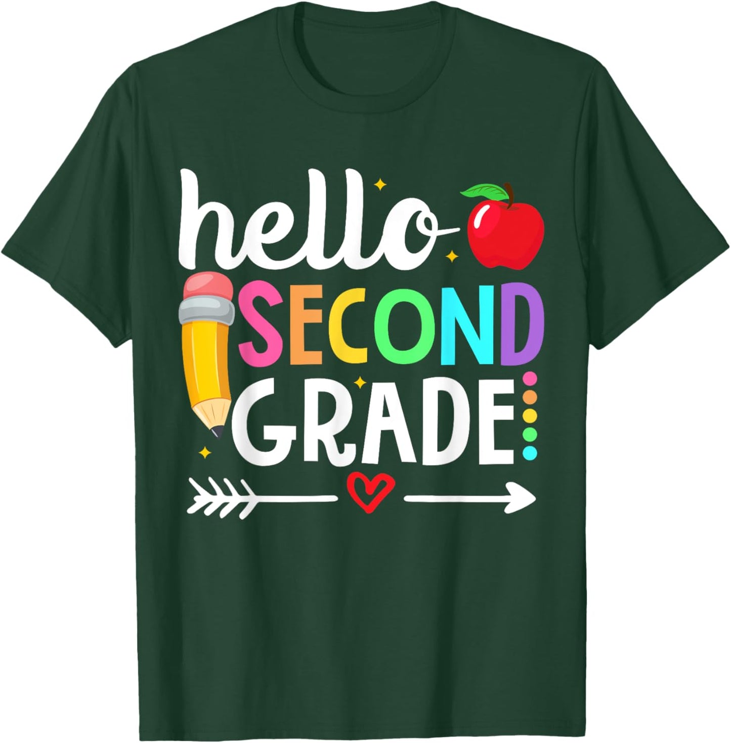 Hello Second Grade Team 2nd Grade Teacher Back to School Men Women Girls Kids T-Shirt - T-Shirt | Forest