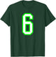 White Lime Sports Team Number 6 T-Shirt - T-Shirt | Forest