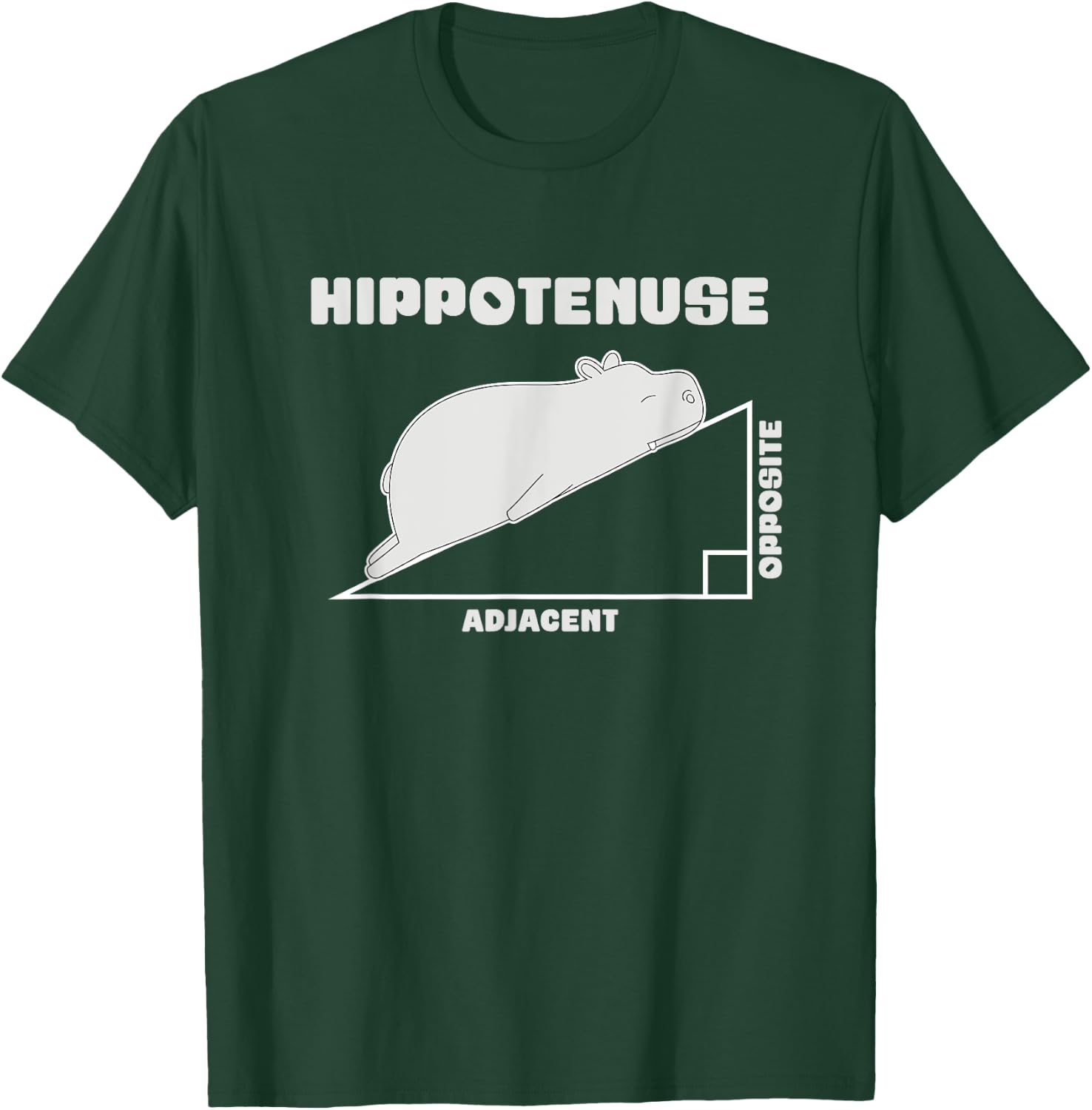 Mathematics Hippotenuse Hippo T-Shirt - T-Shirt | Forest