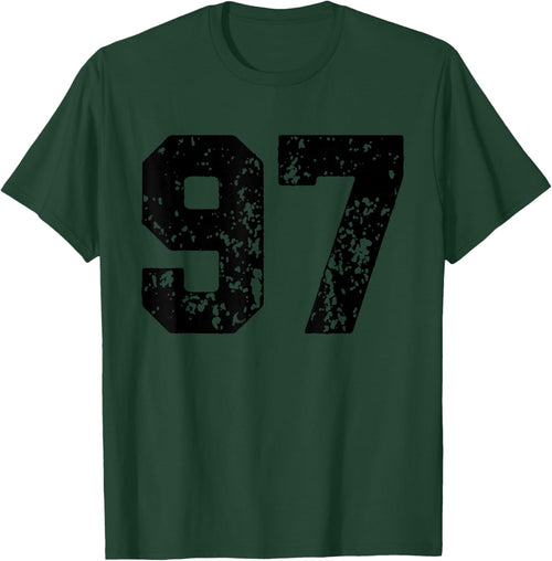 Number 97 Black Best Classic College Style Birthday Funny
