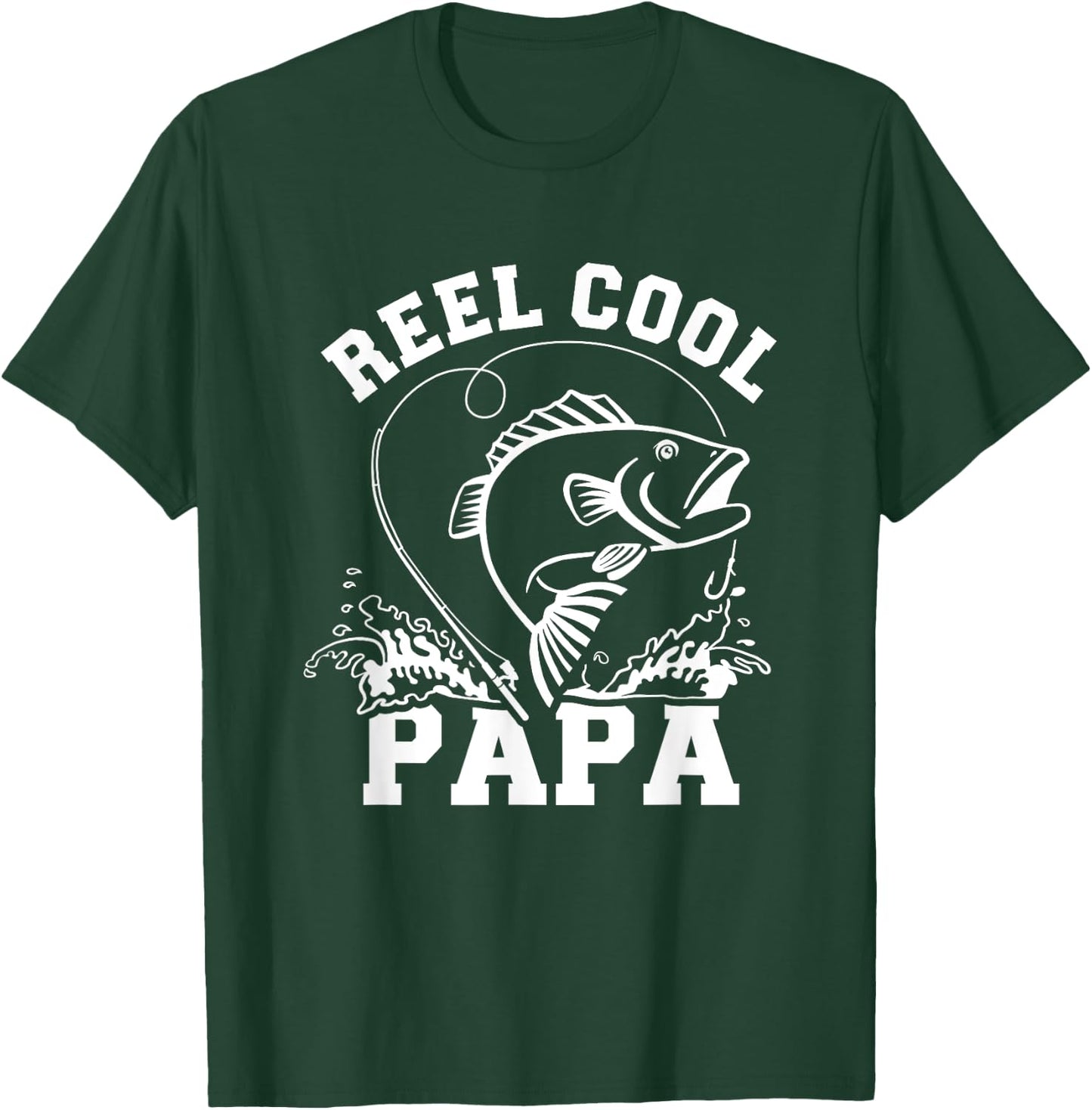 Reel cool Papa dad fishing T-Shirt - T-Shirt | Forest