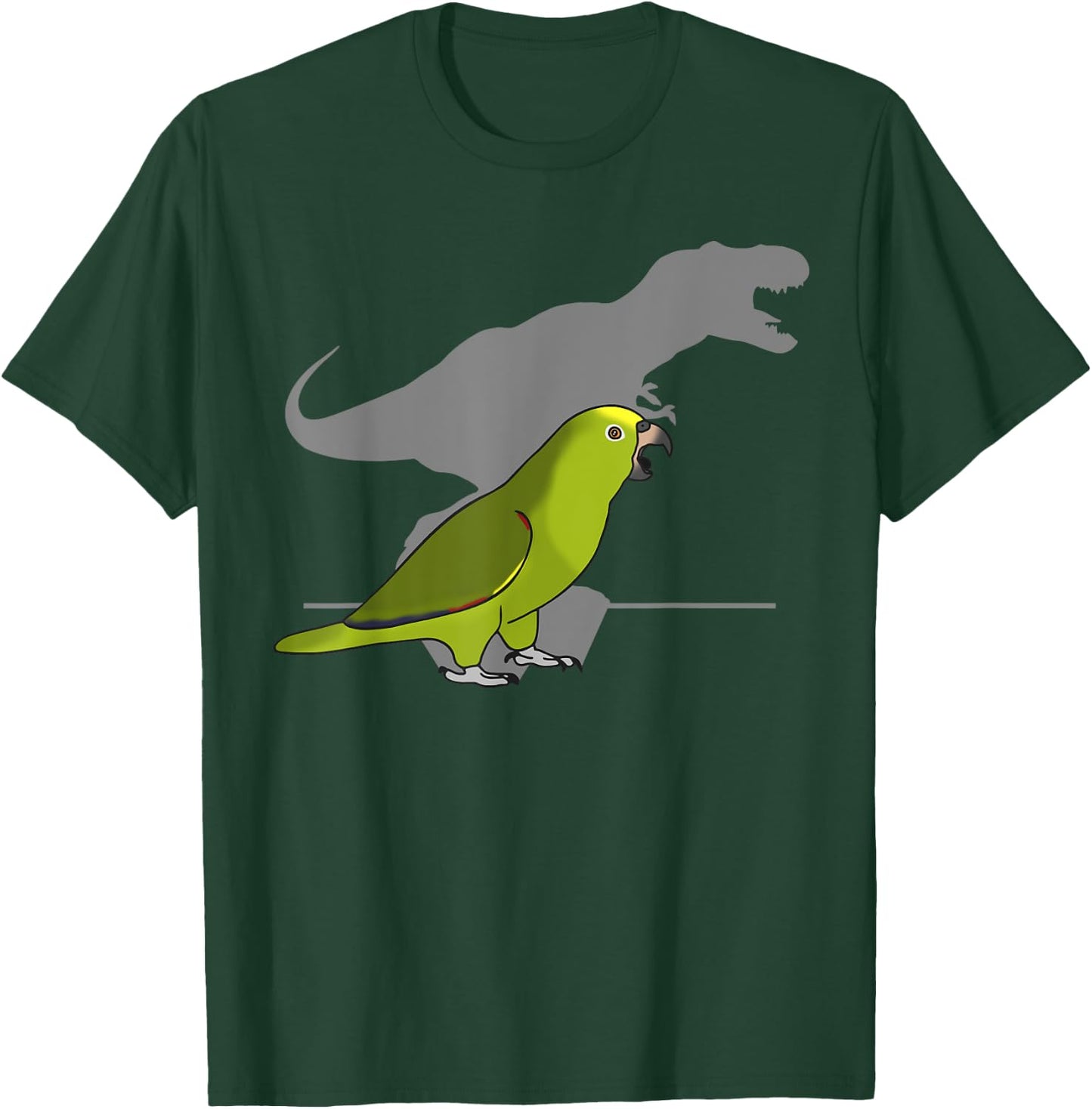 T-rex Yellow Crowned Amazon Panama Parrot Dinosaur Birb meme T-Shirt - T-Shirt | Forest