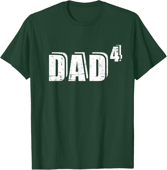 Vierfach Papa Vater hoch 4 T-Shirt - T-Shirt | Forest
