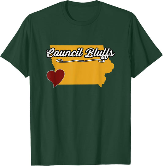 COUNCIL BLUFFS IOWA | IA USA - Cute Souvenir - US City State T-Shirt - T-Shirt | Forest
