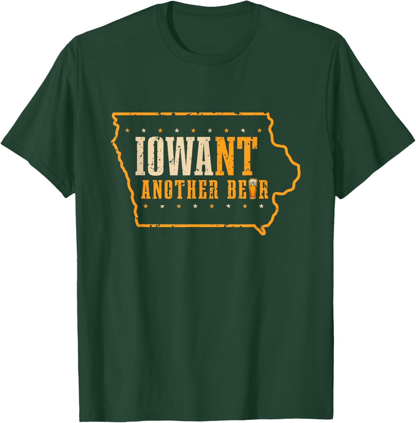Iowa State Map USA Flag Beer Drinking Funny Men T-Shirt - T-Shirt | Forest