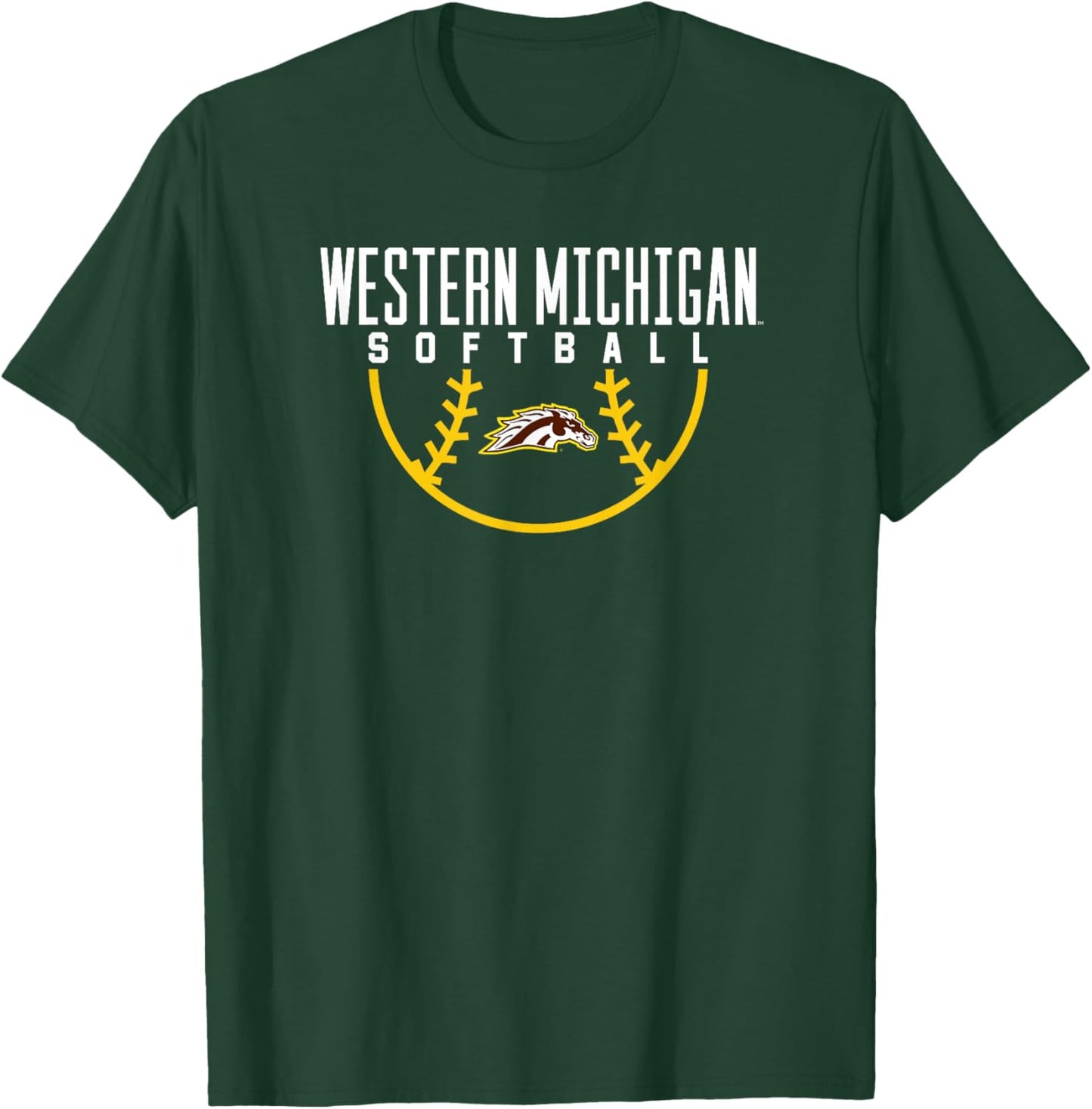 Western Michigan University Broncos Softball Arch T-Shirt - T-Shirt | Forest