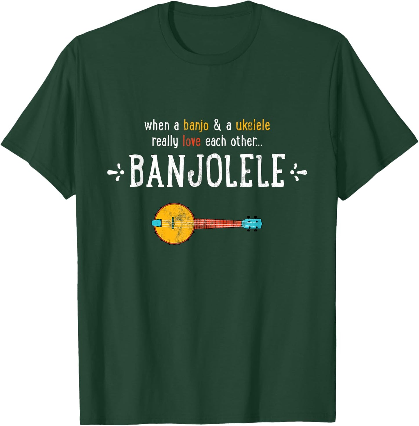 Banjolele Banjo Ukulele Funny Shirt T-Shirt - T-Shirt | Forest