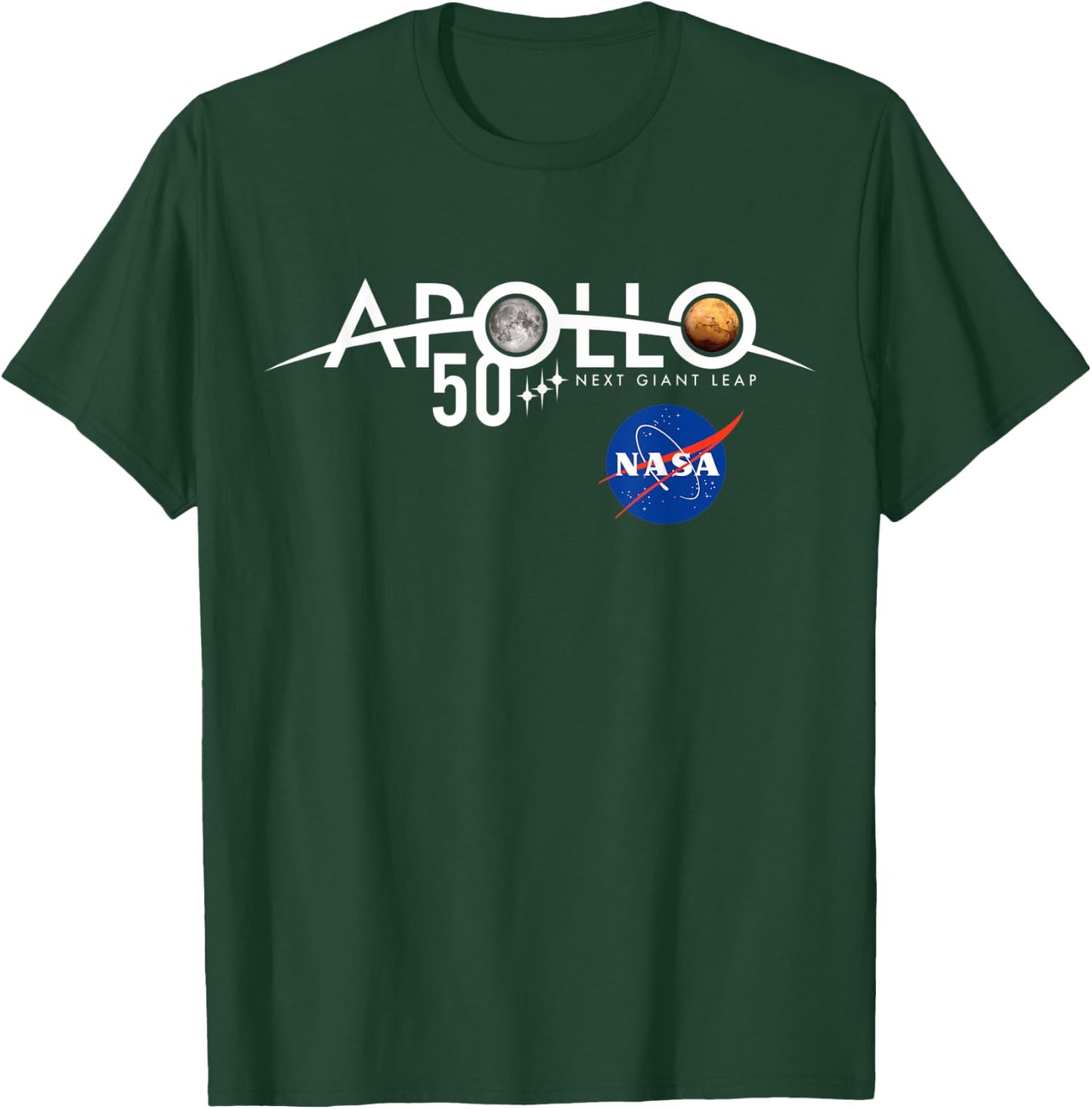 Apollo 11 50th Anniversary Logo Design - NASA Space T-Shirt - T-Shirt | Forest